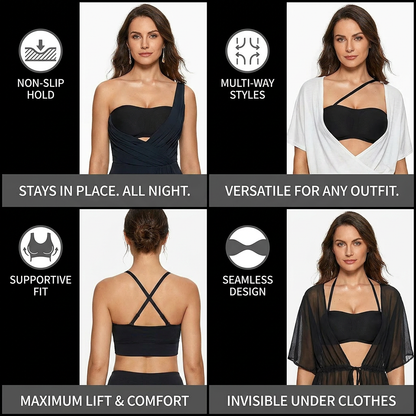 Strapless Bandeau Push-Up Bra – Non-Slip, Supportive & Seamless for Maximum Hold