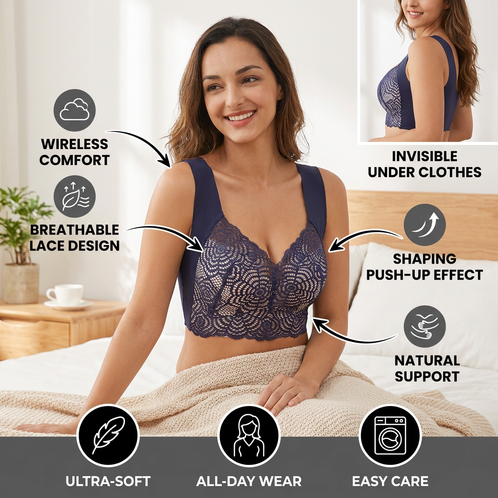 Seamless Push-Up Comfort Bra – Wireless, Breathable & Shaping for Natural Support