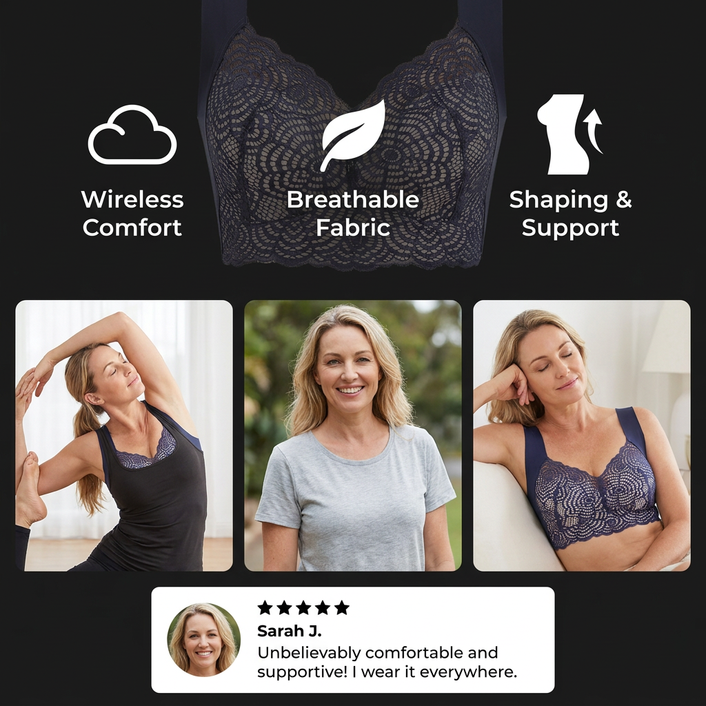 Seamless Push-Up Comfort Bra – Wireless, Breathable & Shaping for Natural Support