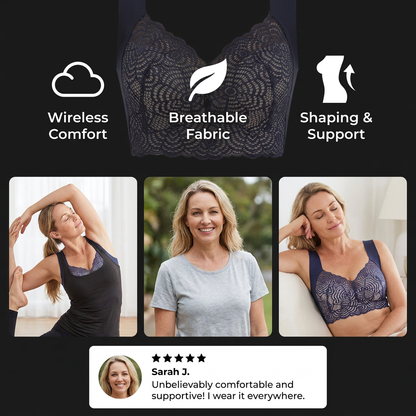 Seamless Push-Up Comfort Bra – Wireless, Breathable & Shaping for Natural Support