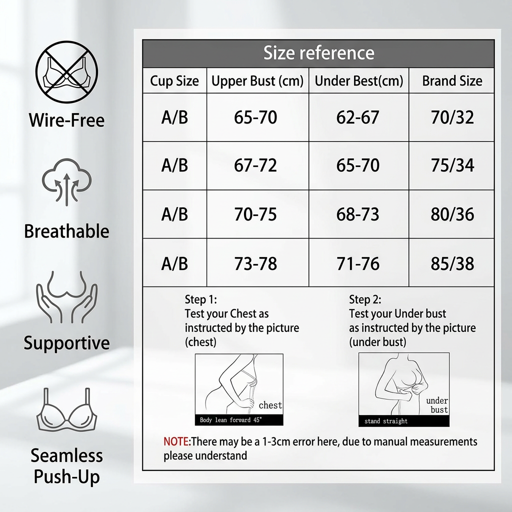 Seamless Push-Up Bra – Wire-Free, Breathable and Supportive with Triangle Cups