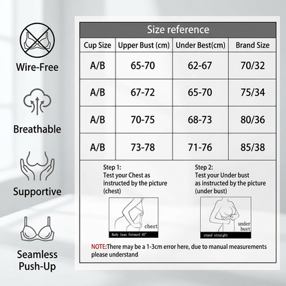 Seamless Push-Up Bra – Wire-Free, Breathable and Supportive with Triangle Cups