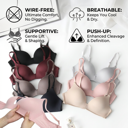 Seamless Push-Up Bra – Wire-Free, Breathable and Supportive with Triangle Cups