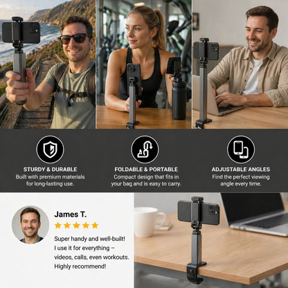 Travel Phone Holder – Foldable and Adjustable Stand for Comfortable Use On the Go