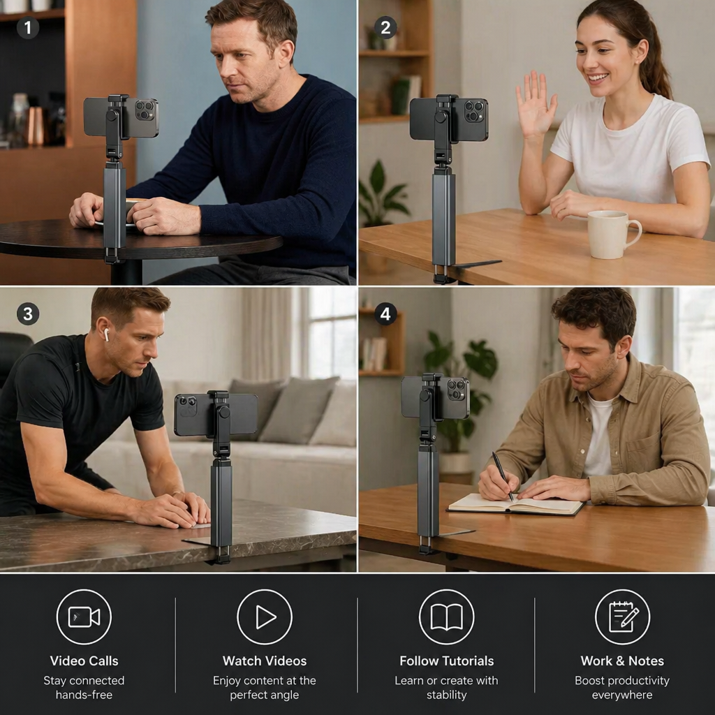 Travel Phone Holder – Foldable and Adjustable Stand for Comfortable Use On the Go