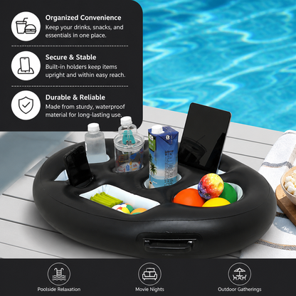 Inflatable Drink Holder – Multifunctional Tray for Drinks & Snacks