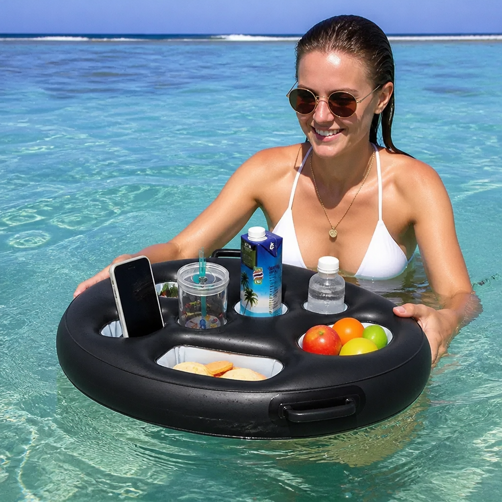 Inflatable Drink Holder – Multifunctional Tray for Drinks & Snacks
