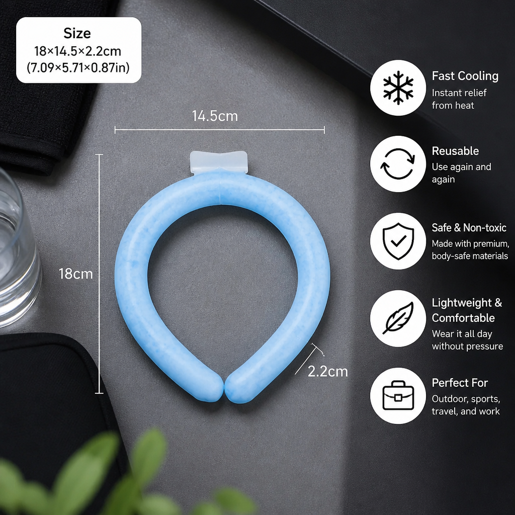Self-Cooling Neckband – Reusable Cooling Band for Hot Days, Sports & Outdoor Use