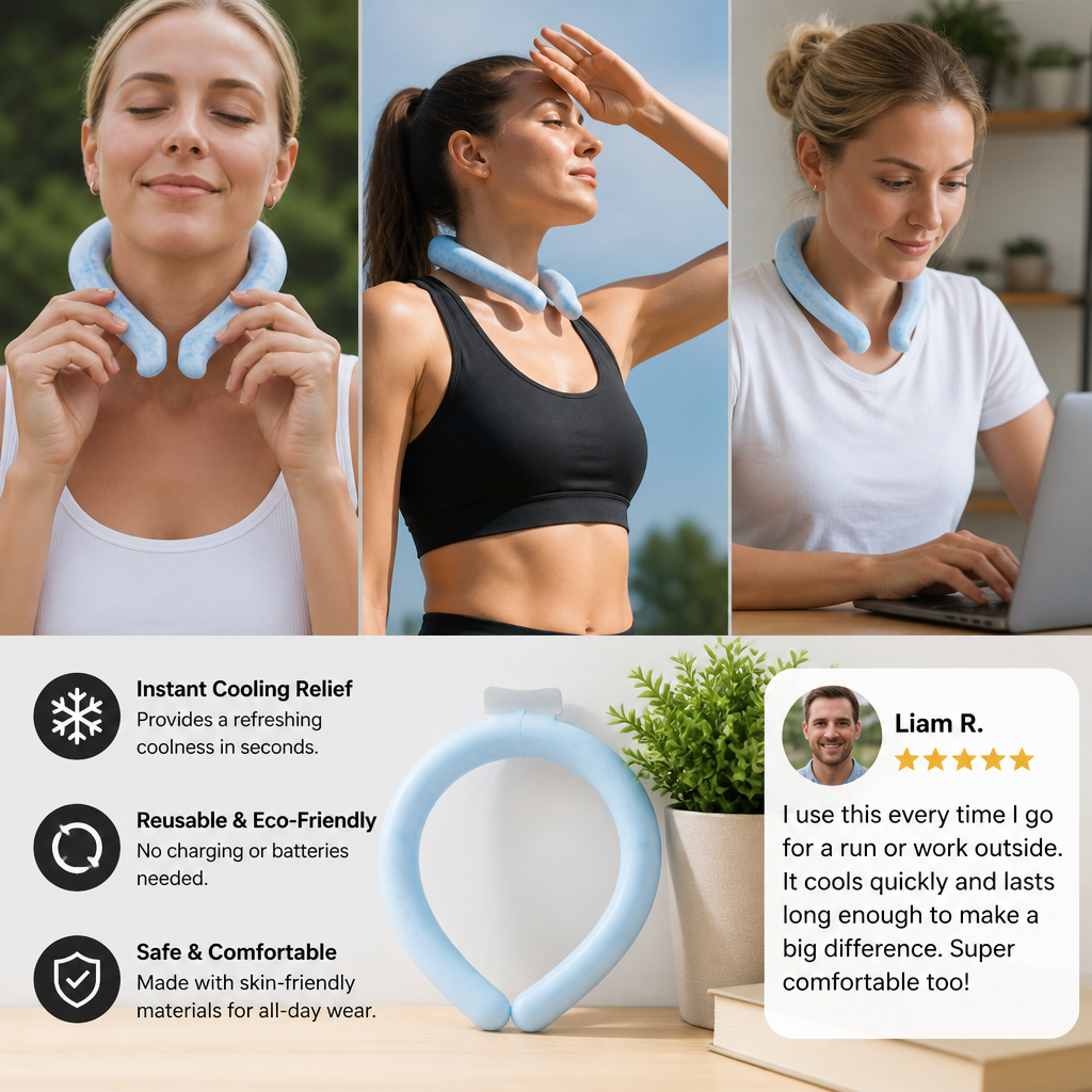 Self-Cooling Neckband – Reusable Cooling Band for Hot Days, Sports & Outdoor Use
