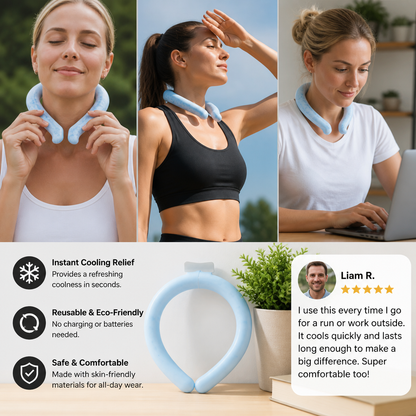 Self-Cooling Neckband – Reusable Cooling Band for Hot Days, Sports & Outdoor Use