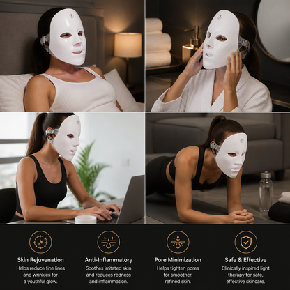 LED Face Mask – Professional Light Therapy for Skin Rejuvenation at Home