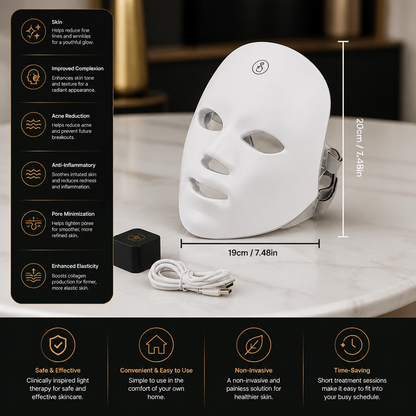 LED Face Mask – Professional Light Therapy for Skin Rejuvenation at Home
