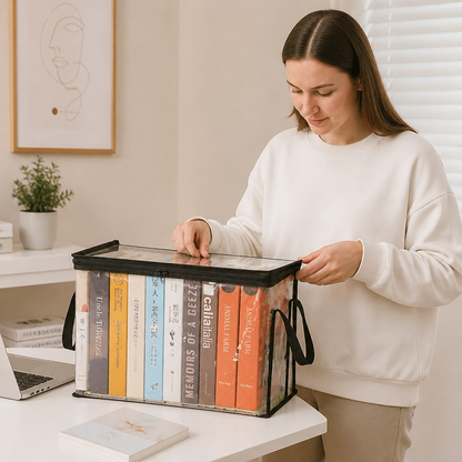 Transparent Storage Box (2 pieces) – Foldable Organizer Against Dust & Clutter