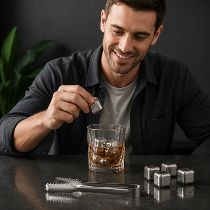 Practical Stainless Steel Ice Cubes – Reusable Cooling Set for Cold Drinks
