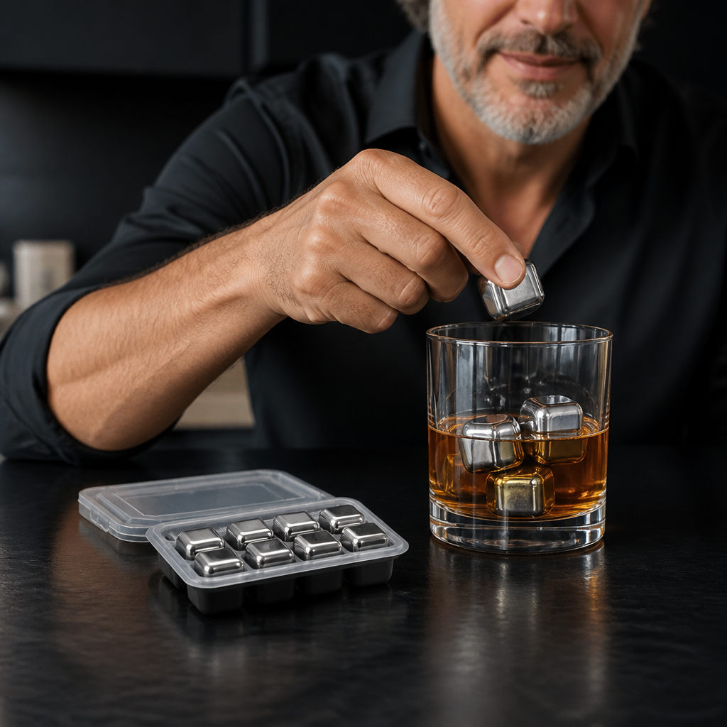 Practical Stainless Steel Ice Cubes – Reusable Cooling Set for Cold Drinks