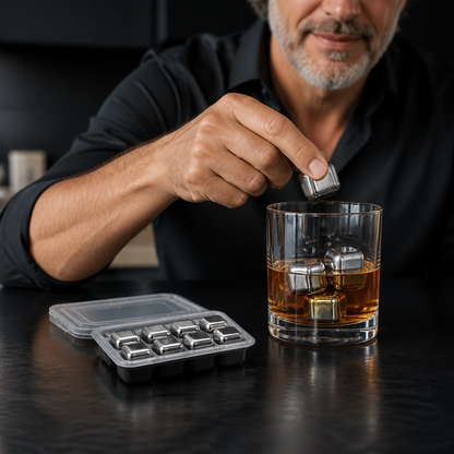 Practical Stainless Steel Ice Cubes – Reusable Cooling Set for Cold Drinks
