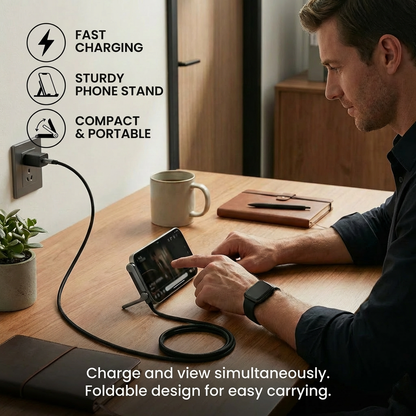 2-in-1 Foldable Fast Charging Cable & Phone Stand