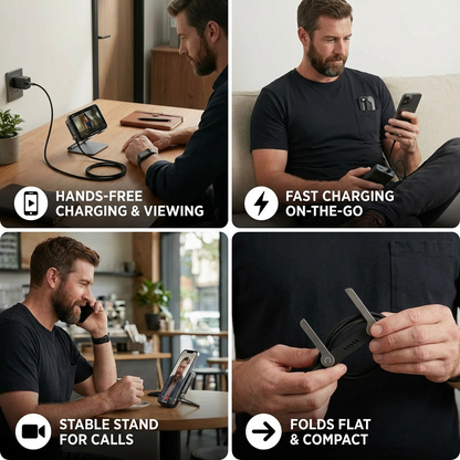 2-in-1 Foldable Fast Charging Cable & Phone Stand
