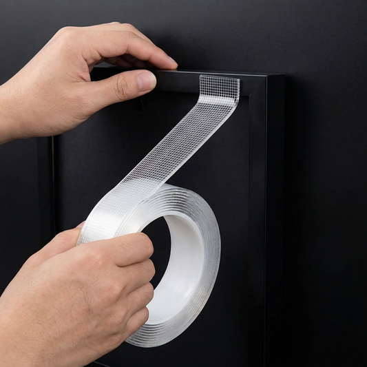 Transparent double-sided tape – powerful hold & clean removal