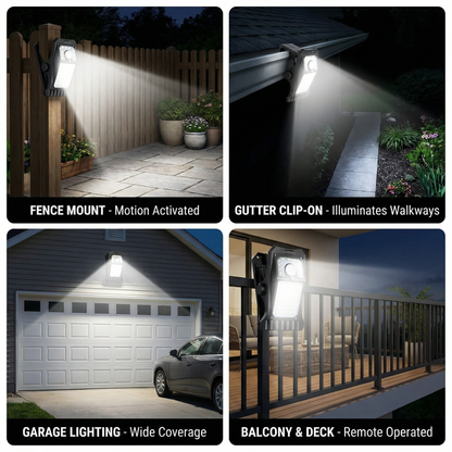 45-LED Solar Motion Sensor Security Light – Waterproof Clip-On Outdoor Lamp