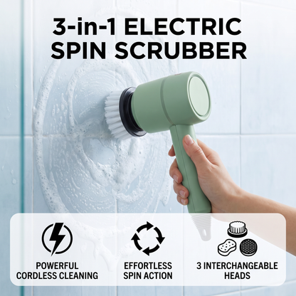 3-in-1 Electric Spin Scrubber – Powerful Cordless Cleaning Brush