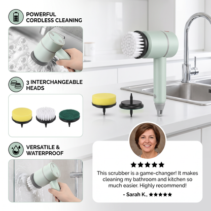 3-in-1 Electric Spin Scrubber – Powerful Cordless Cleaning Brush