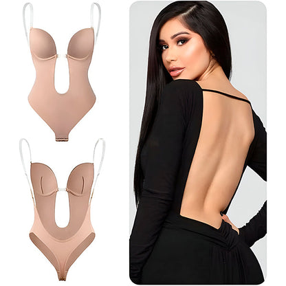 Figure - Hugging Bodysuit with an Open Back