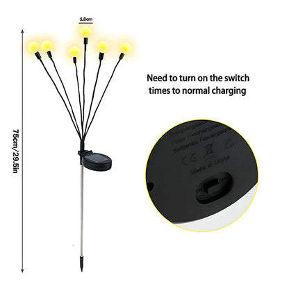 Solar Garden Light with 6 Light Bulbs