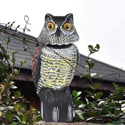 Natural Garden Owl with Swivelling Head