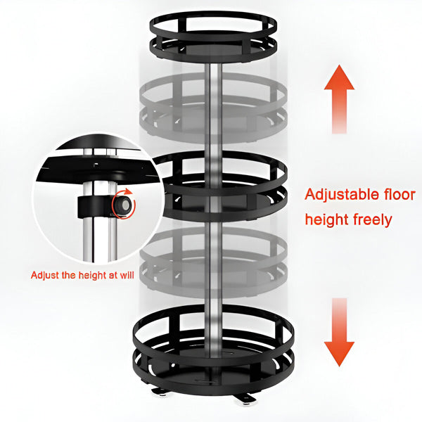 Rotatable Metal Organiser with 3 Shelves