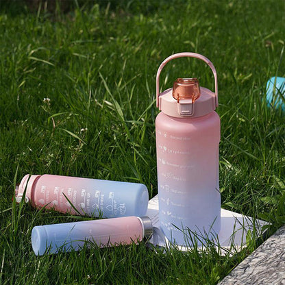 Water Bottles with Motivational Slogans (Set of 3)