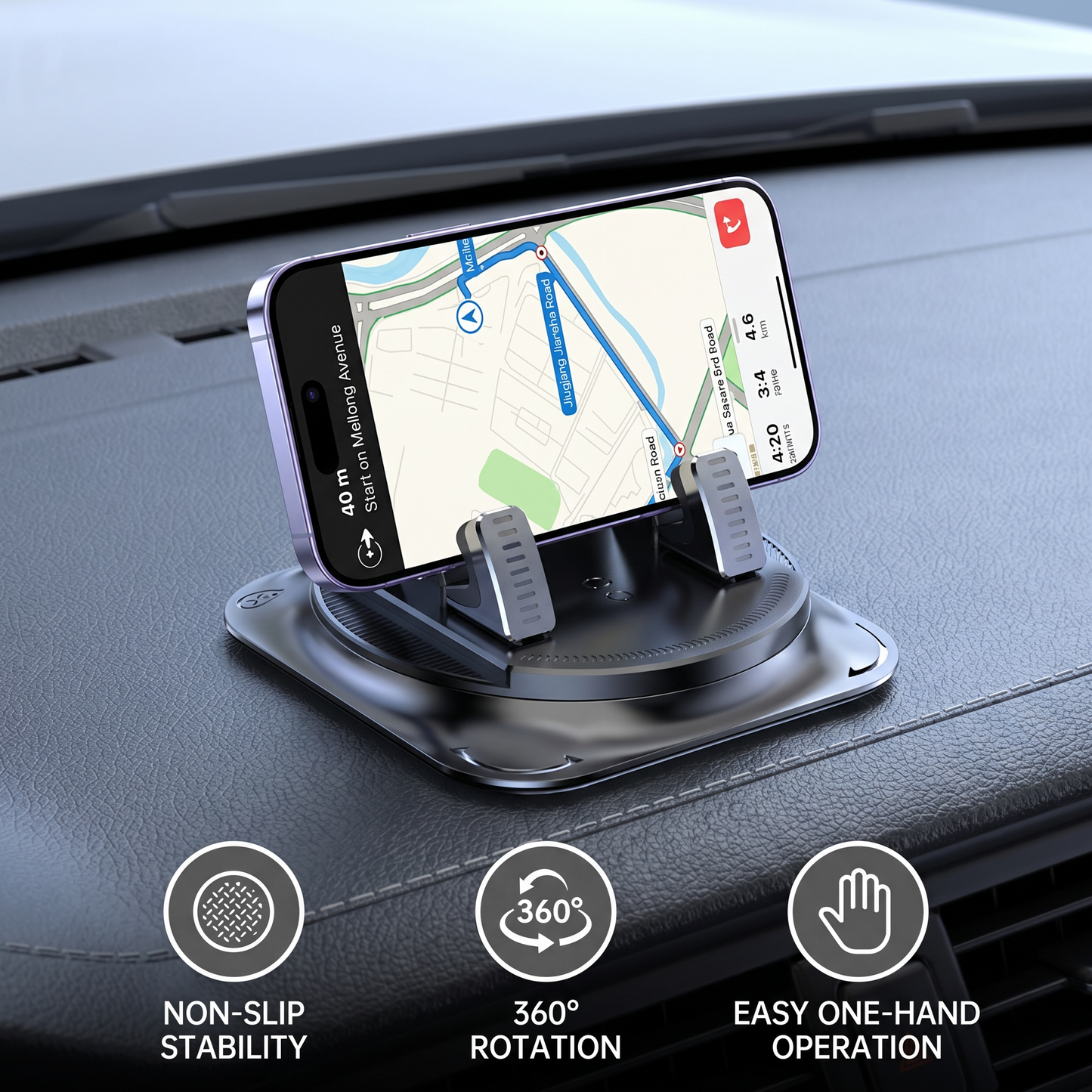 Car Phone Holder – Non-Slip Smartphone Mount for Dashboard & Center Console