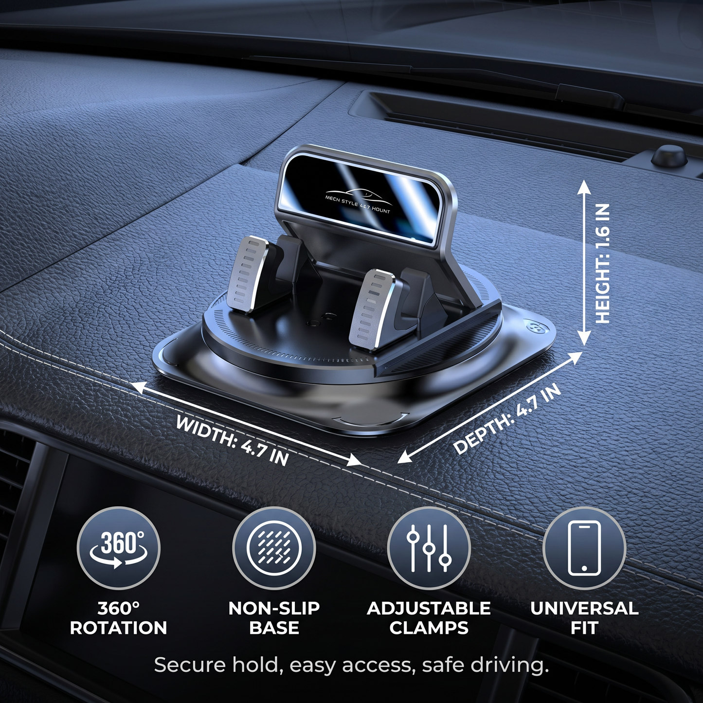 Car Phone Holder – Non-Slip Smartphone Mount for Dashboard & Center Console