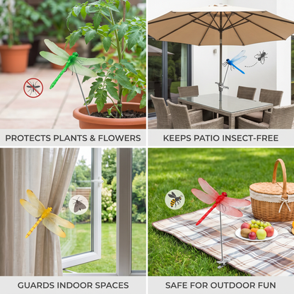 Dragonfly Clips – Realistic Insect Repellent for Home & Garden (4 Pieces)