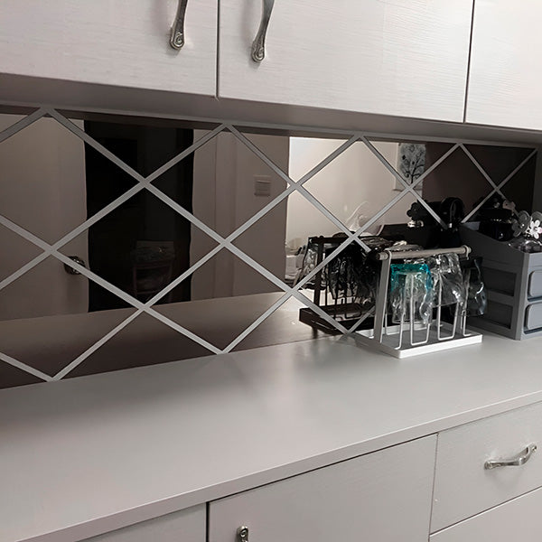 Modern 3d Mirrors in Diamond Shape (3 Pieces)