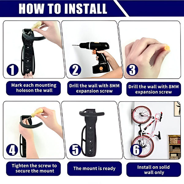 Space - Saving Bike Holder for Wall Mounting