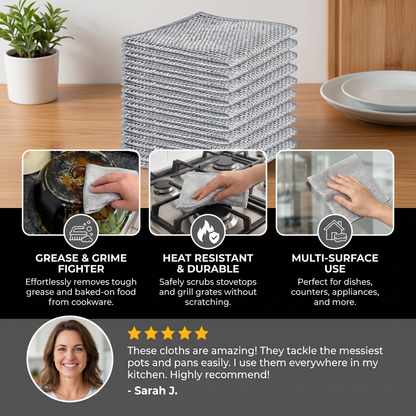Multi-Purpose Reusable Cleaning Cloths – For Dishes, Kitchen, Stove & Grill (20 Pieces)