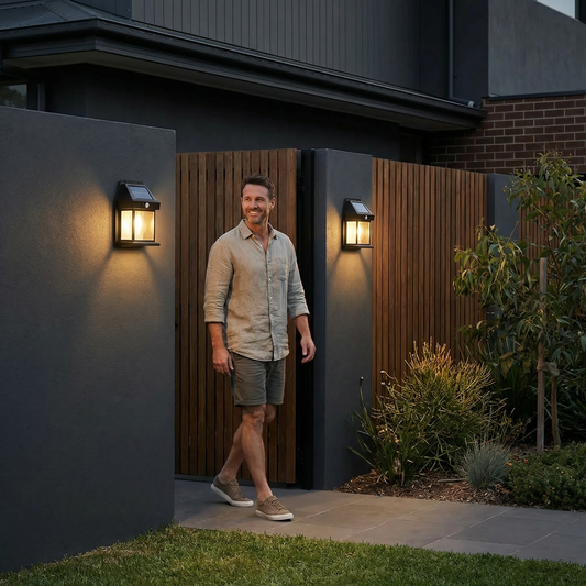 Solar LED Wall Light – Waterproof Outdoor Lamp with Light Sensor for Garden, Yard and Fence (2 pieces)
