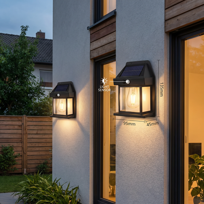 Solar LED Wall Light – Waterproof Outdoor Lamp with Light Sensor for Garden, Yard and Fence (2 pieces)