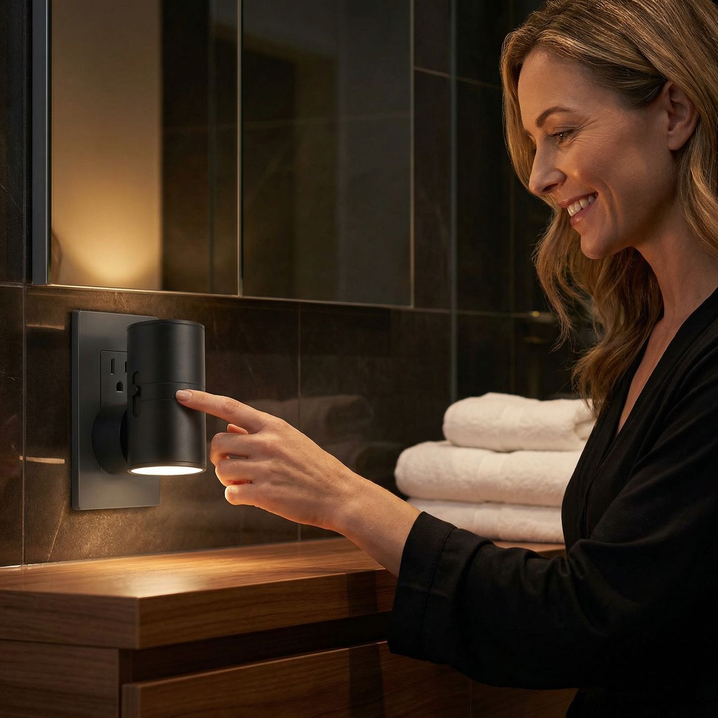 LED Plug-in Night Light – Dimmable with Light Sensor for a Cozy Home