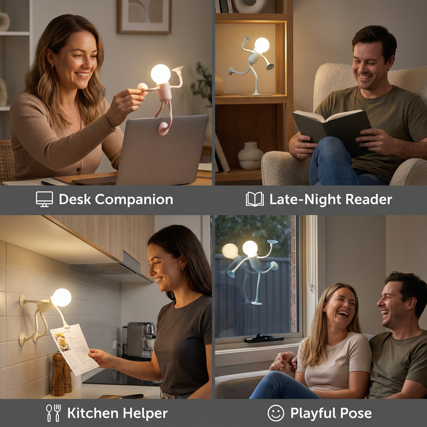 LED Lamp with Suction Cup – Interchangeable and Playful Design for Decoration