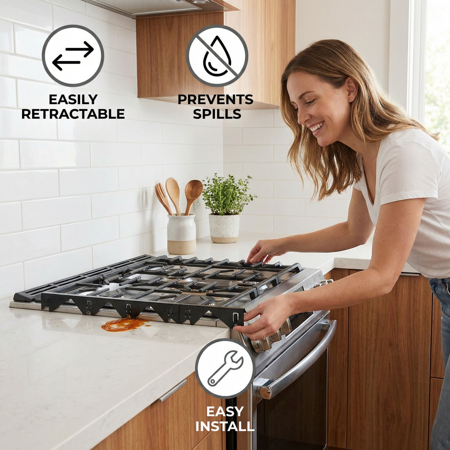 Expandable Stove Gap Cover – Adjustable Cover for Kitchen Countertops