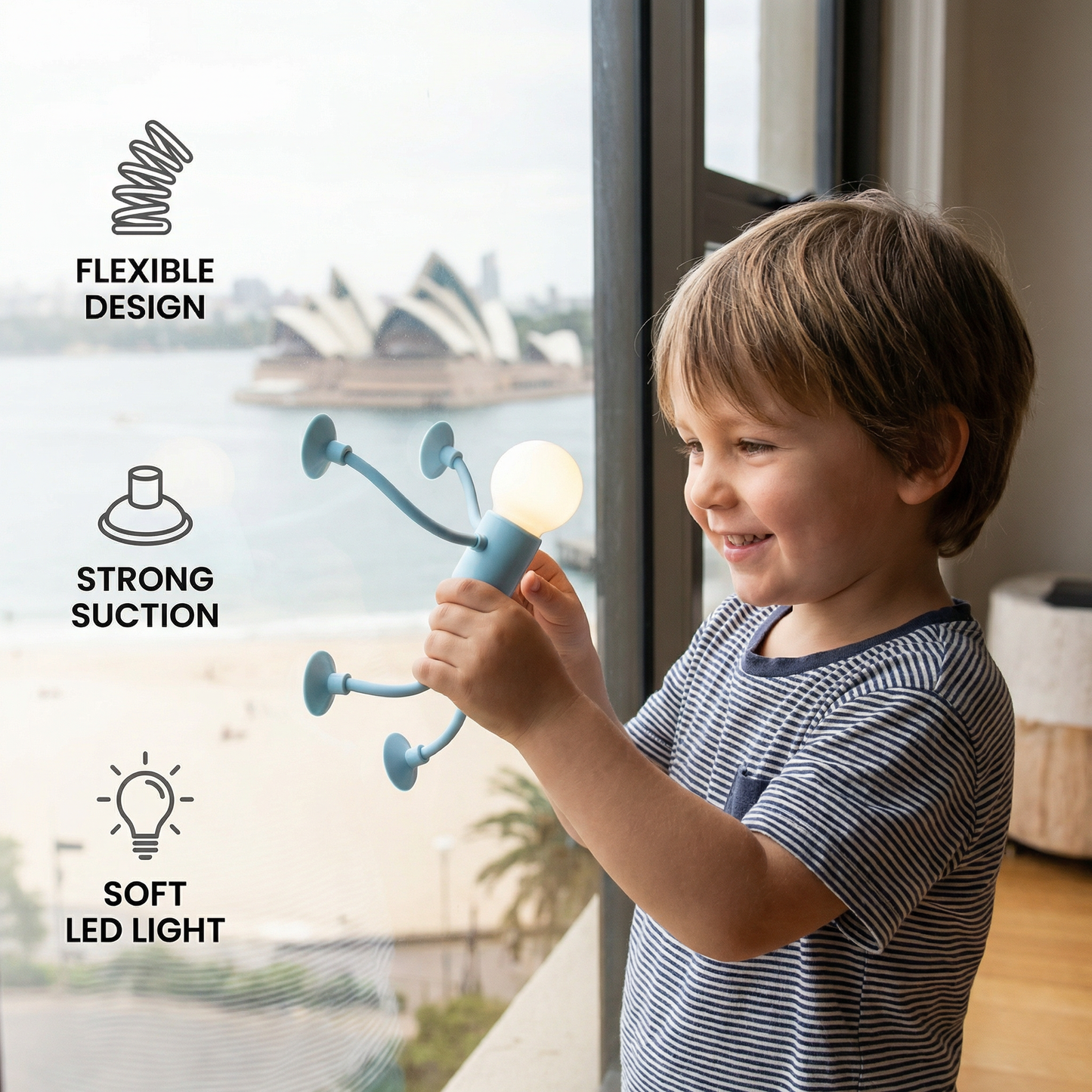 LED Lamp with Suction Cup – Interchangeable and Playful Design for Decoration