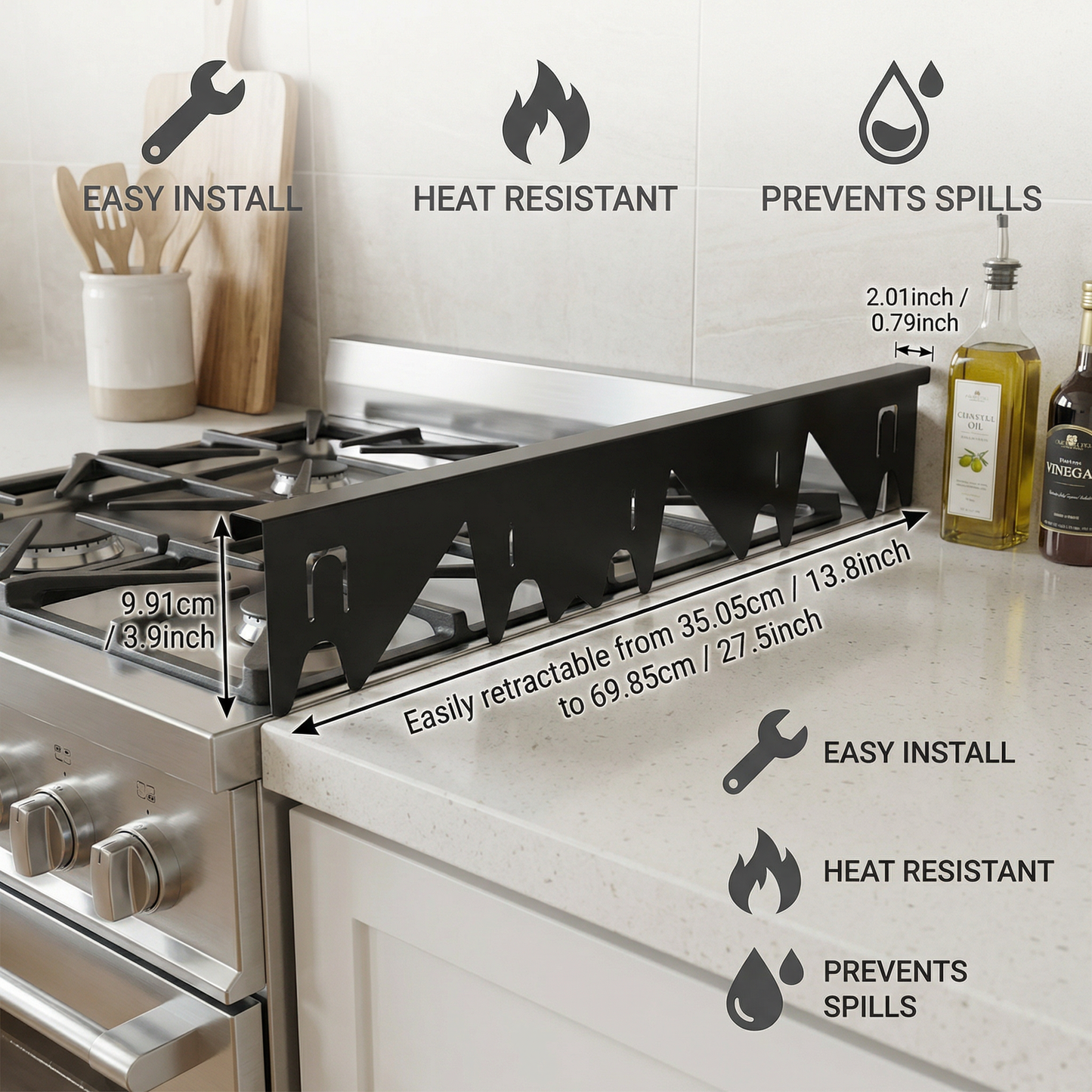 Expandable Stove Gap Cover – Adjustable Cover for Kitchen Countertops