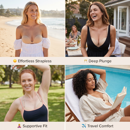 Push-Up Bra with Front Closure – Seamless, Supportive & with Removable Straps