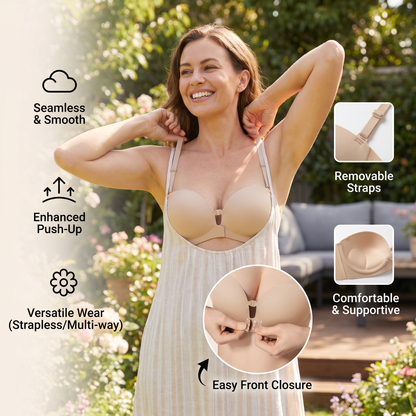 Push-Up Bra with Front Closure – Seamless, Supportive & with Removable Straps