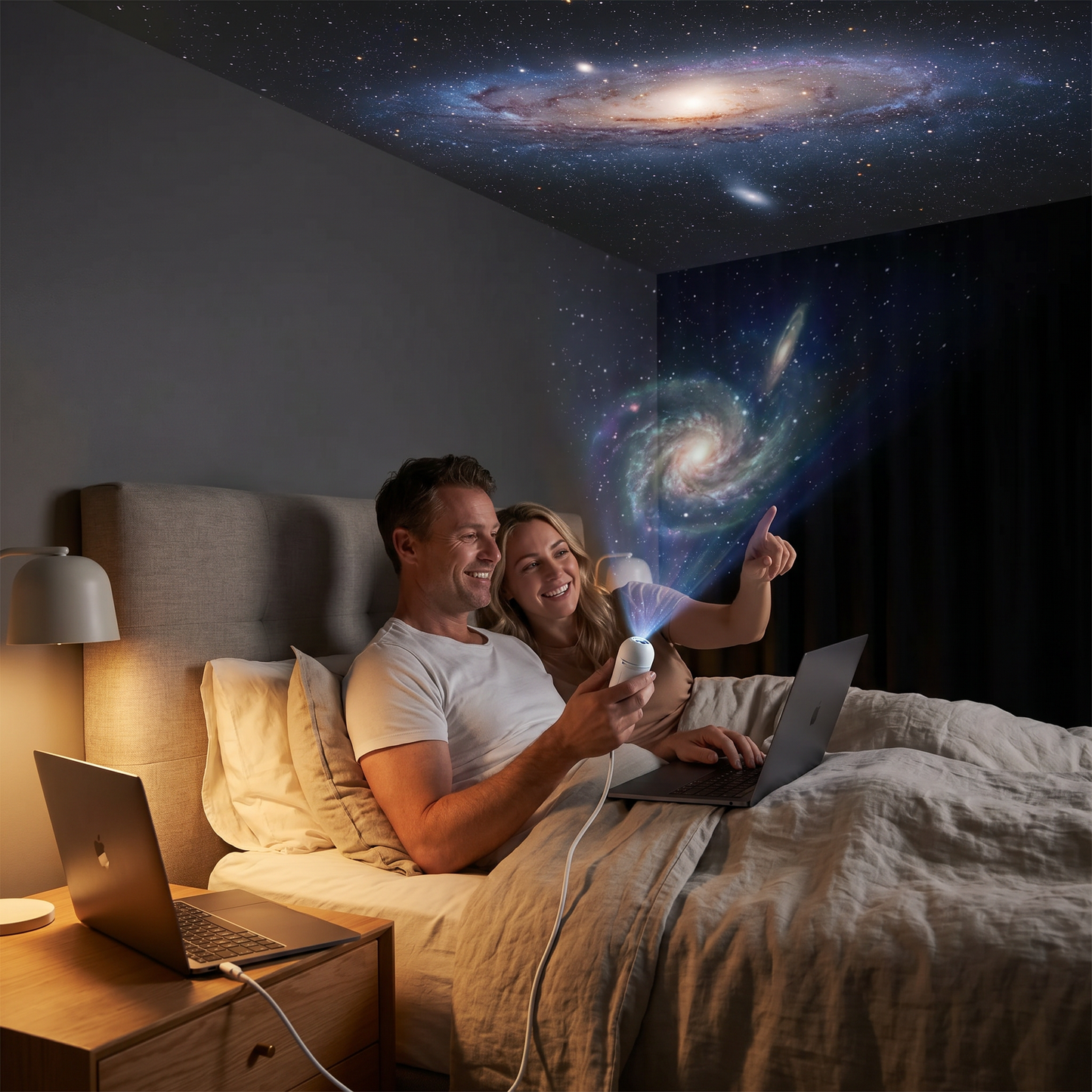 Modern Starry Sky Lamp – USB Mini Projector Night Light for Bedroom & Relaxing Ambience incl. 5 Patterns