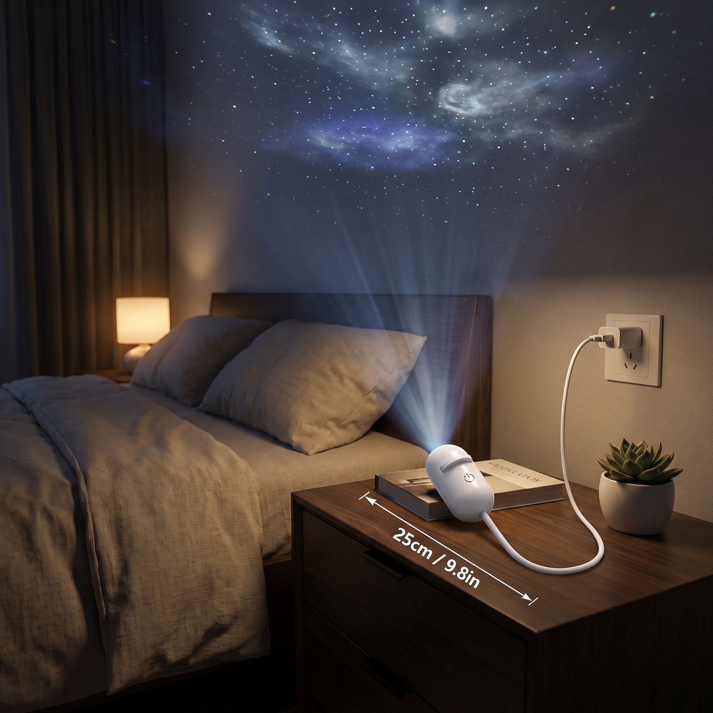Modern Starry Sky Lamp – USB Mini Projector Night Light for Bedroom & Relaxing Ambience incl. 5 Patterns