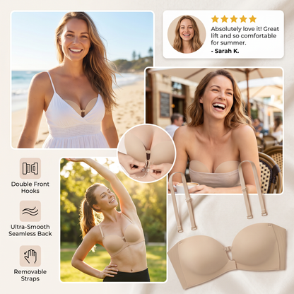 Push-Up Bra with Front Closure – Seamless, Supportive & with Removable Straps