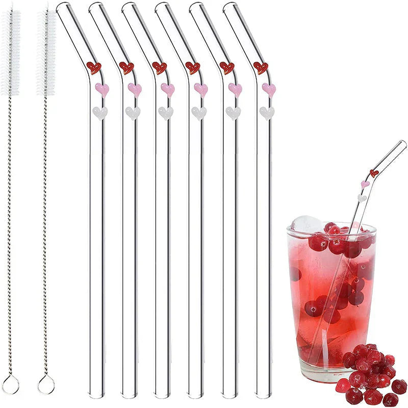 Reusable Glass Straws in a Set